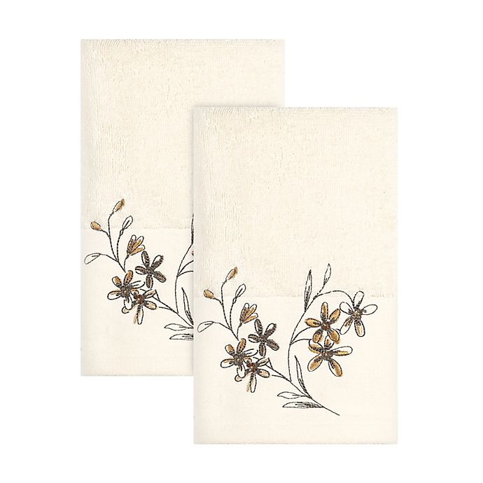 Bee & Willow™ Embroidered Floral Vine Hand Towels in Natural (Set of 2)