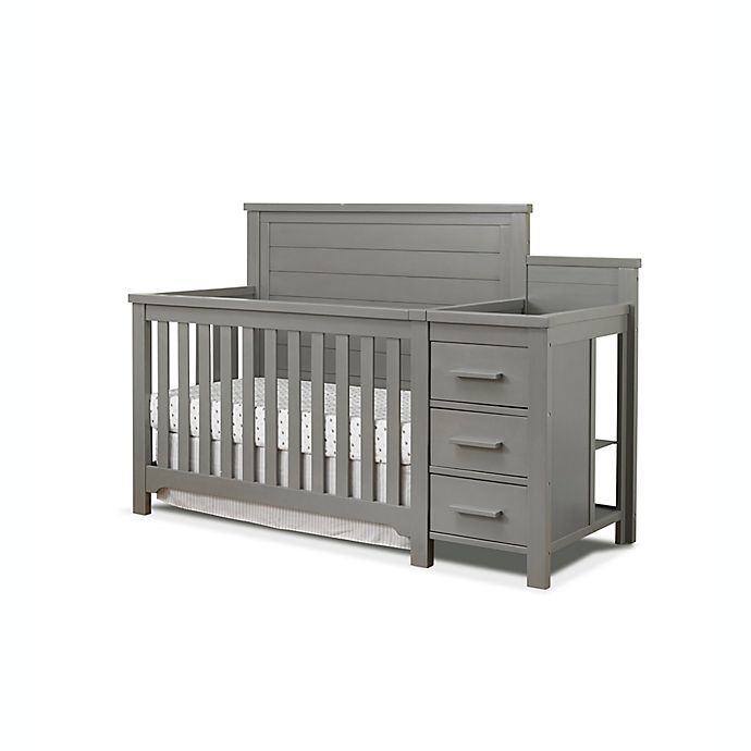 Sorelle Farmhouse Convertible Crib and Changer in Weathered Grey