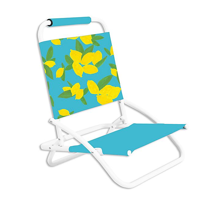 H for Happy™ Low Sand Beach Chair in Lemon/Blue