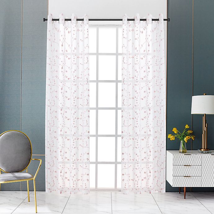 Lyndale Joy 108-Inch Grommet Sheer Window Curtain Panel in Blush (Single)