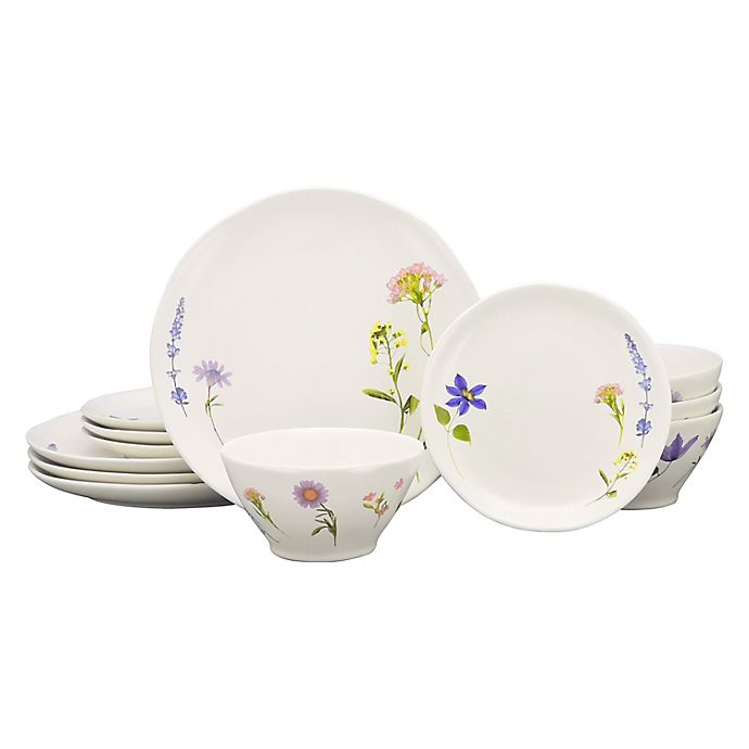 Bee & Willow™ Charlotte Floral Organic 12-Piece Dinnerware Set