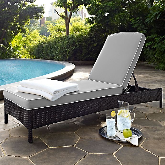 Crosley Palm Harbor Outdoor Wicker Chaise Lounge with Cushions