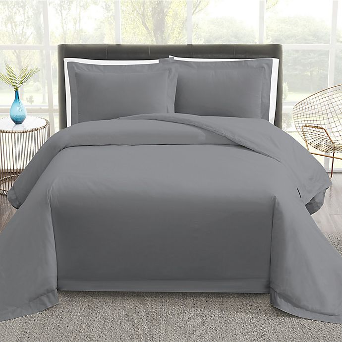 Vince Camuto® Percale 3-Piece King Duvet Cover Set in Grey