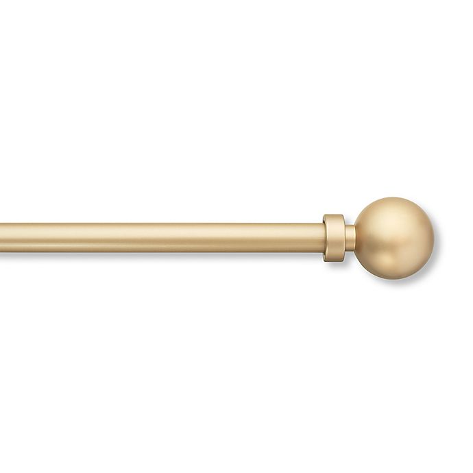Simply Essential™ Solid Ball 18 to 36-Inch Adjustable Single Curtain Rod Set in Satin Gold