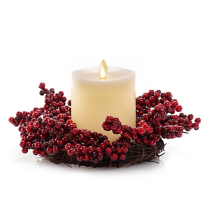 Luminara® Berries Pillar LED Candle Centerpiece in Ivory