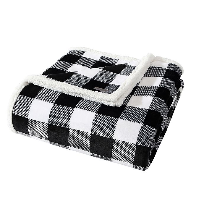 Eddie Bauer® Cabin Plaid Ultra Soft Plush Fleece Reversible King Blanket in Charcoal Plaid