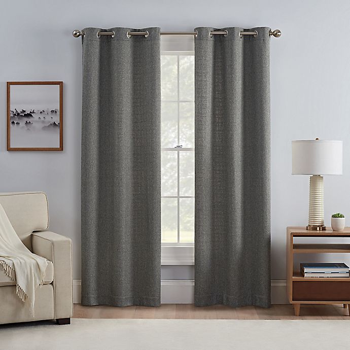 Eclipse Carter 63-Inch Draftstopper Grommet Window Curtain Panels in Charcoal (Set of 2)
