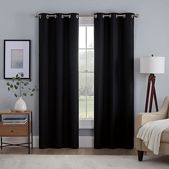 Eclipse® Kylie 63-Inch Grommet 100% Blackout Window Curtain Panels in Black (Set of 2)