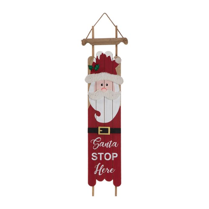 Glitzhome™ 42-Inch Wooden Santa Sled Porch Sign Christmas Decoration ...