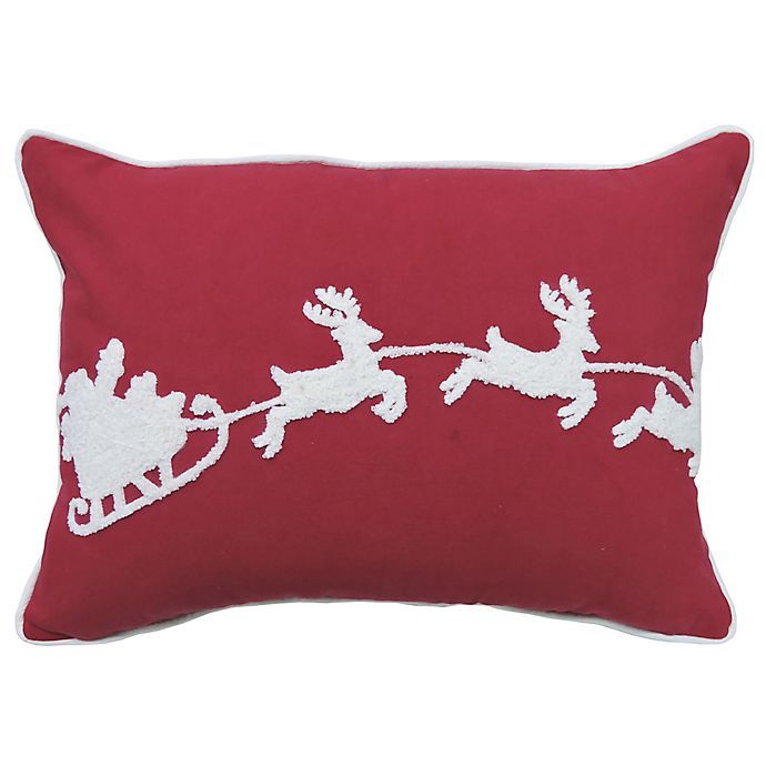 Bee & Willow™ Holiday Santa Sleigh Oblong Throw Pillow in Red