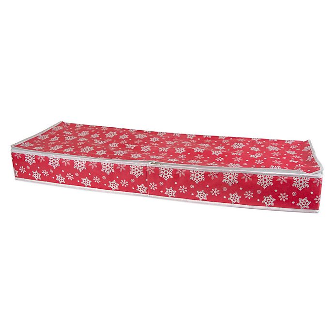 Snowflake Gift Wrap Storage Box in Red/White