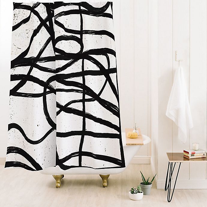 Deny Designs Ninola Design Japandi, Black And White Shower Curtain Ideas