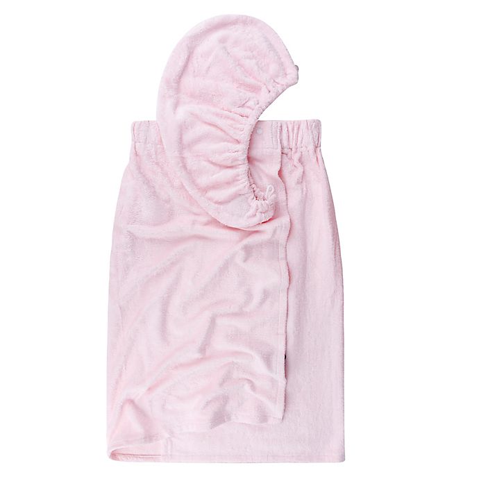 Soft & Cozy 2-Piece Bath Wrap & Hair Towel Set in Pink