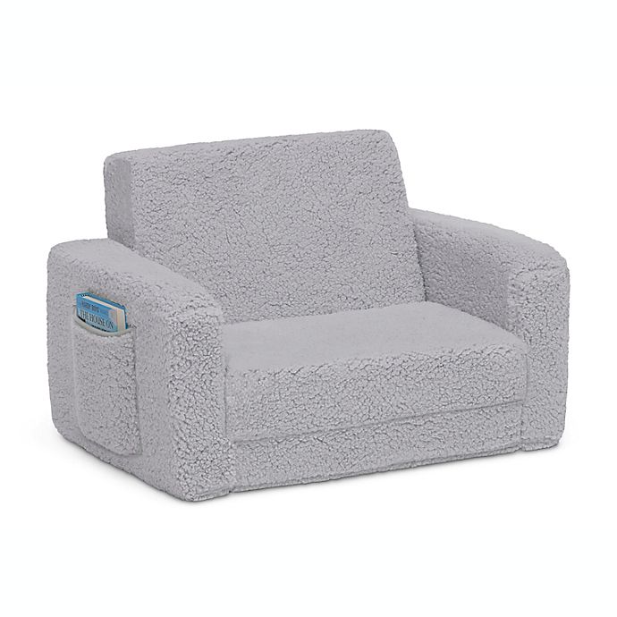 Delta Children® Cozee Sherpa Flip-Out Convertible Chair in Grey