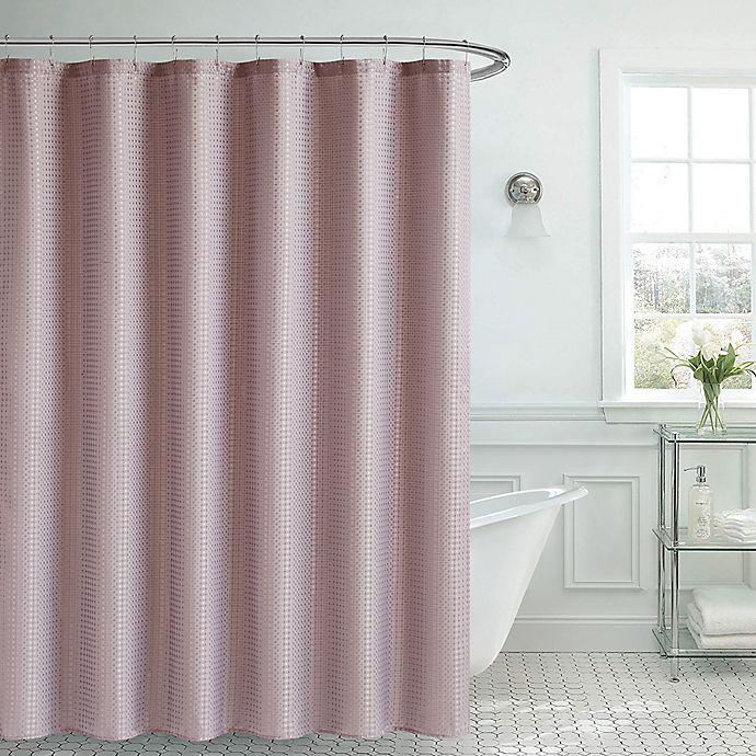 Creative Home Ideas Elijah Solid Textured 70-Inch x 72-Inch Shower Curtain 13-Piece Set in Blush