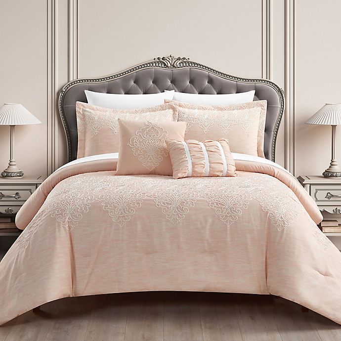 Chic Home Marguerite 5-Piece King Comforter Set in Blush