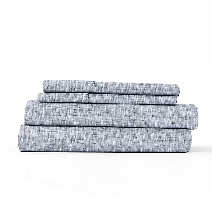 Home Collection® Chambray Print King Sheet Set in Light Blue