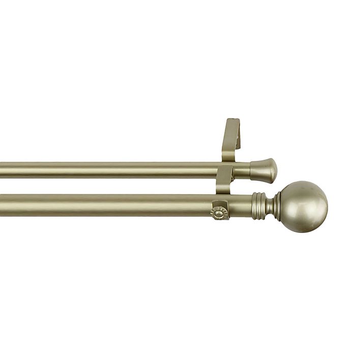 Rod Desyne Globe 28 to 48-Inch Adjustable Double Drapery Rod in Gold