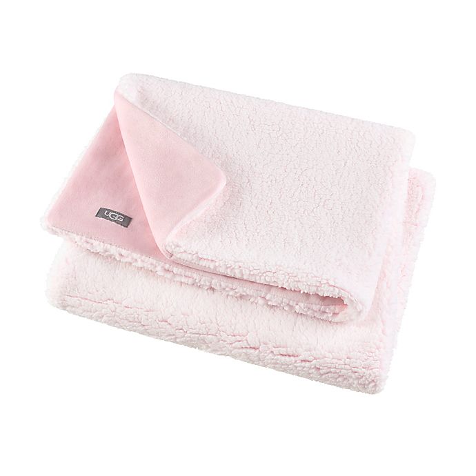 UGG® Casey Sherpa Frosted Toddler Blanket in Pink Shell