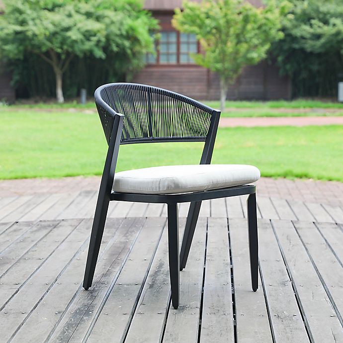 Studio 3b Elin Outdoor Dining Chairs, Black Wooden Outdoor Dining Chairs