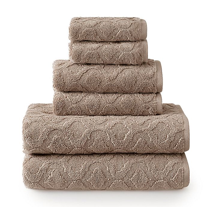 Athena Solid 6-Piece Towel Set in Flax