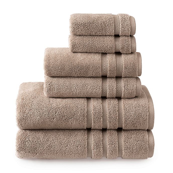 Solid Charcoal-Infused 6-Piece Towel Set in Flax