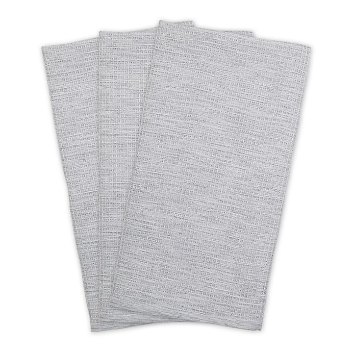 Waffle Woven Recycled Cotton Kitchen Towels (Set of 3)