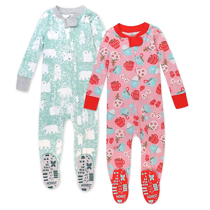The Honest Company® 2-Pack Hot Cocoa Multicolor Snug-Fit Footed Pajamas