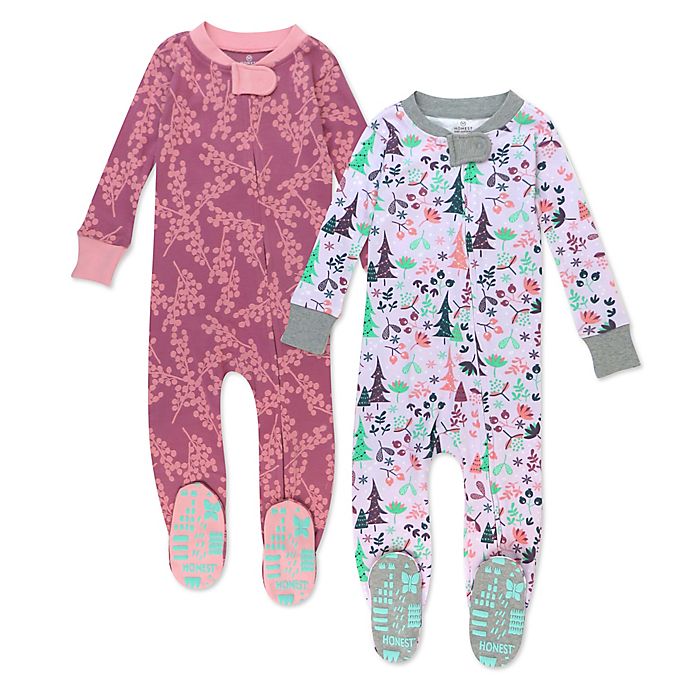 The Honest Company® 2-Pack Enchanted Forest Multicolor Snug-Fit Footed Pajamas