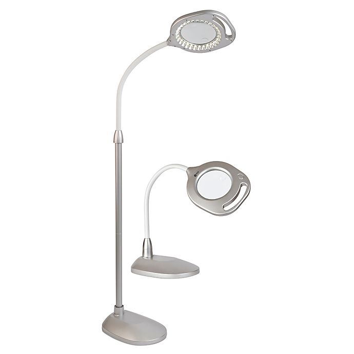 Led Magnifier Floor And Table Light, Light Magnifier Table Lamp