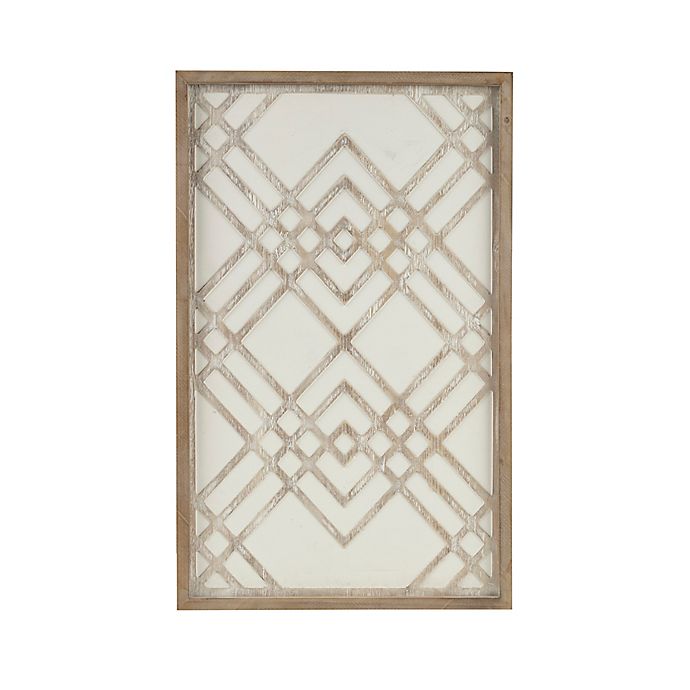 Madison Park® Exton 20-Inch x 32-Inch Geo Carved Wood Panel Wall Decor in Natural/White