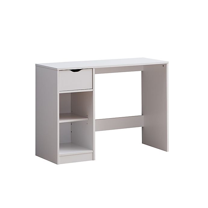 Simply Essential™ 1-Drawer Writing Desk with Storage Shelves in White
