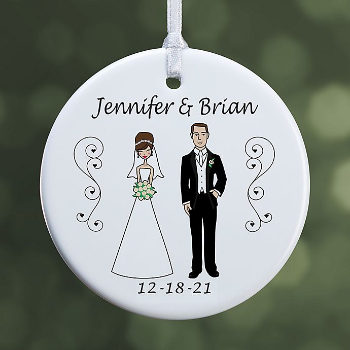 Wedding Characters 1-Sided Glossy Christmas Ornament