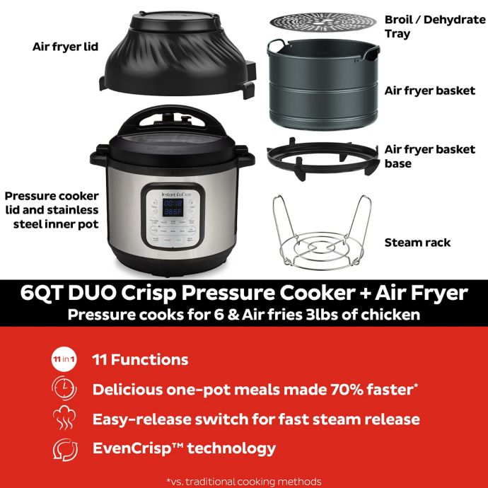 The Instant Pot® 8 qt. Duo Crisp™   Air Fryer in Stainless Steel/Black