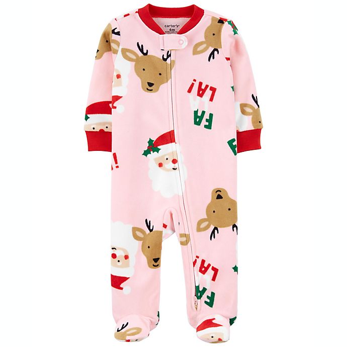 carter's® Santa Fleece Zip-Up Sleep & Play Footed Pajama