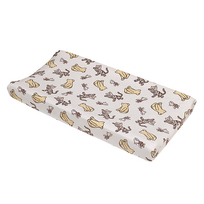 Disney® Classic Pooh Hunny Fun Changing Pad Cover in White/Taupe