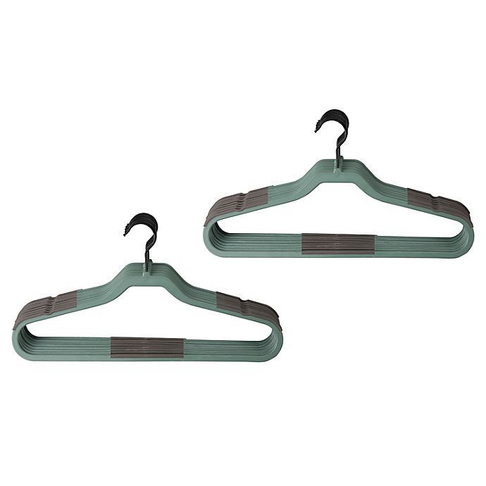 Squared Away™ No Slip Slim Hangers with Black Hook (Set of 16)