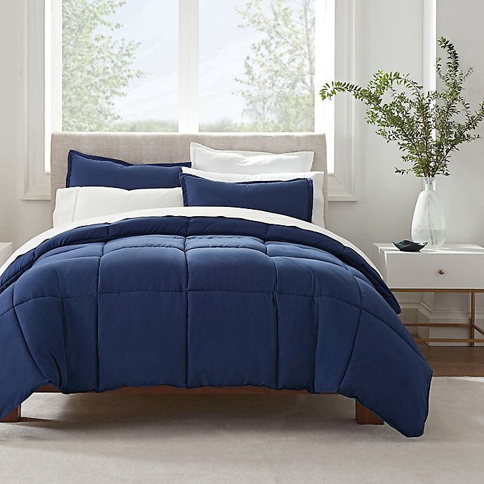 Serta® Simply Clean™ King Comforter Set in Navy