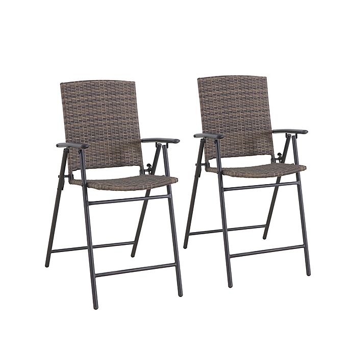 Bee & Willow™ Barrington Folding Balcony Chair in Brown (Set of 2)