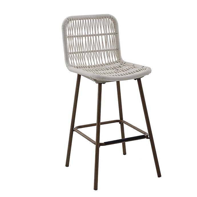 Everhome™ Saybrook High Dining Bar Stools in Brown/White (Set of 2)