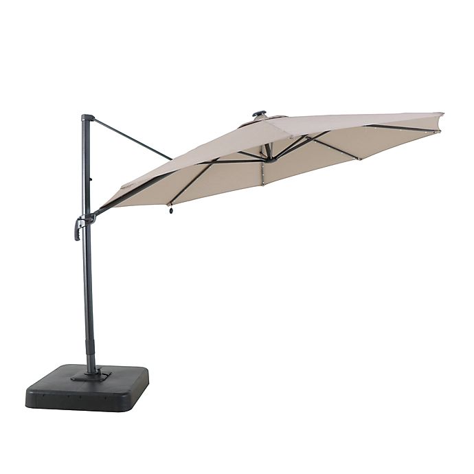 Everhome™ 11-Foot Round Offset Solar LED Cantilever Umbrella