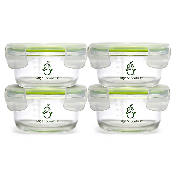 Sage Spoonfuls® Tough Glass Bowls 7 oz. Baby Food Storage Containers in Clear (Set of 4)