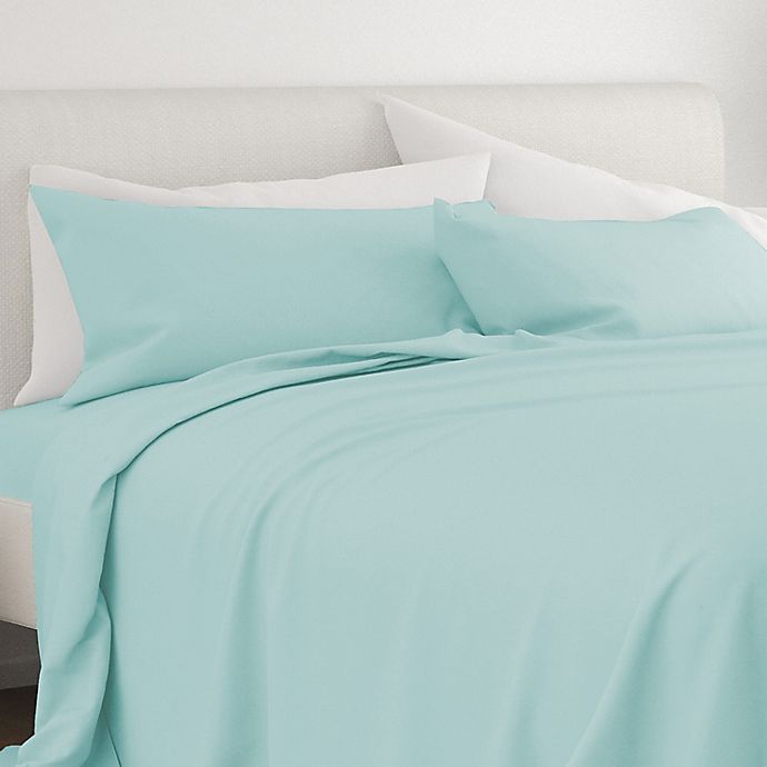 Home Collection Solid Queen Sheet Set in Aqua