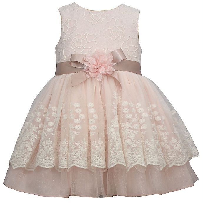Bonnie Baby® Lace Overlay Dress in Ivory