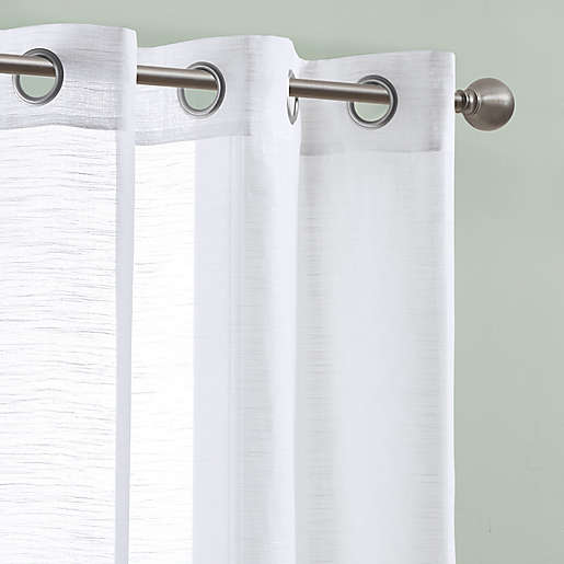 Simply Essential Lora Grommet Sheer, Bed Bath And Beyond Black Shower Curtain Rod