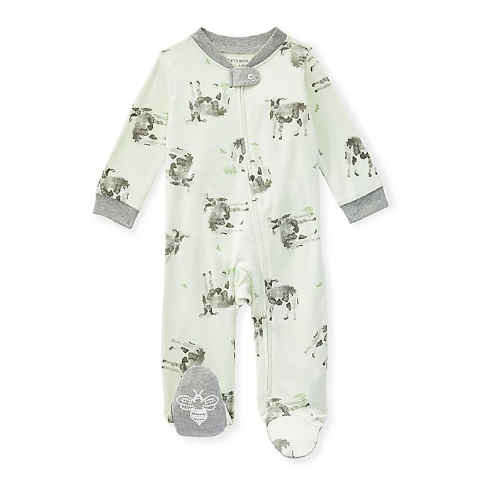 Burt's Bees Baby® Moo Cow Loose Fit Organic Cotton Sleep & Play Footie in Green