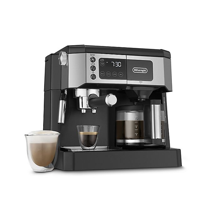 De'Longhi All-In-One Combination Coffee and Espresso Machine in Black/Stainless Steel