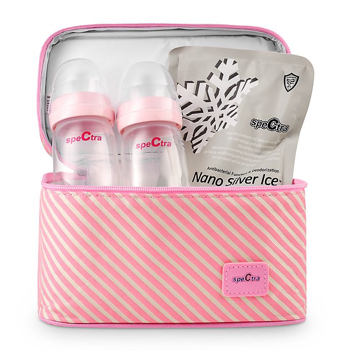 Spectra® Pink Cooler Kit with Ice Pack and Milk Bottles