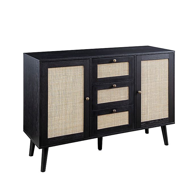 Forest Gate™ 3-Drawer Solid Wood and Rattan Sideboard