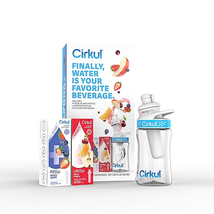 Cirkul Starter Kit with 12 oz Plastic Bottle & 2 Flavor Cartridges
